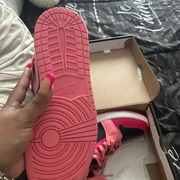 Pink and Black High-Top Sneakers